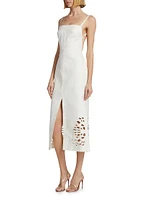 Delacourt Laser Cut Slip Midi-Dress