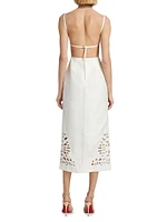 Delacourt Laser Cut Slip Midi-Dress