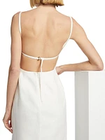 Delacourt Laser Cut Slip Midi-Dress