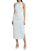 Iris Linen Halterneck Midi-Dress