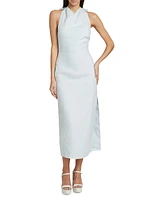 Iris Linen Halterneck Midi-Dress