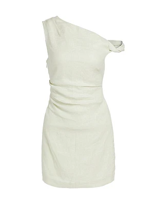 Iris Linen One-Shoulder Minidress