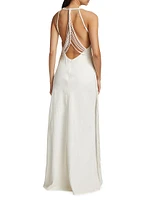 Whitney Crocheted-Back Gown