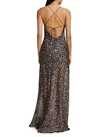 Marwa Crisscrossed-Back Gown