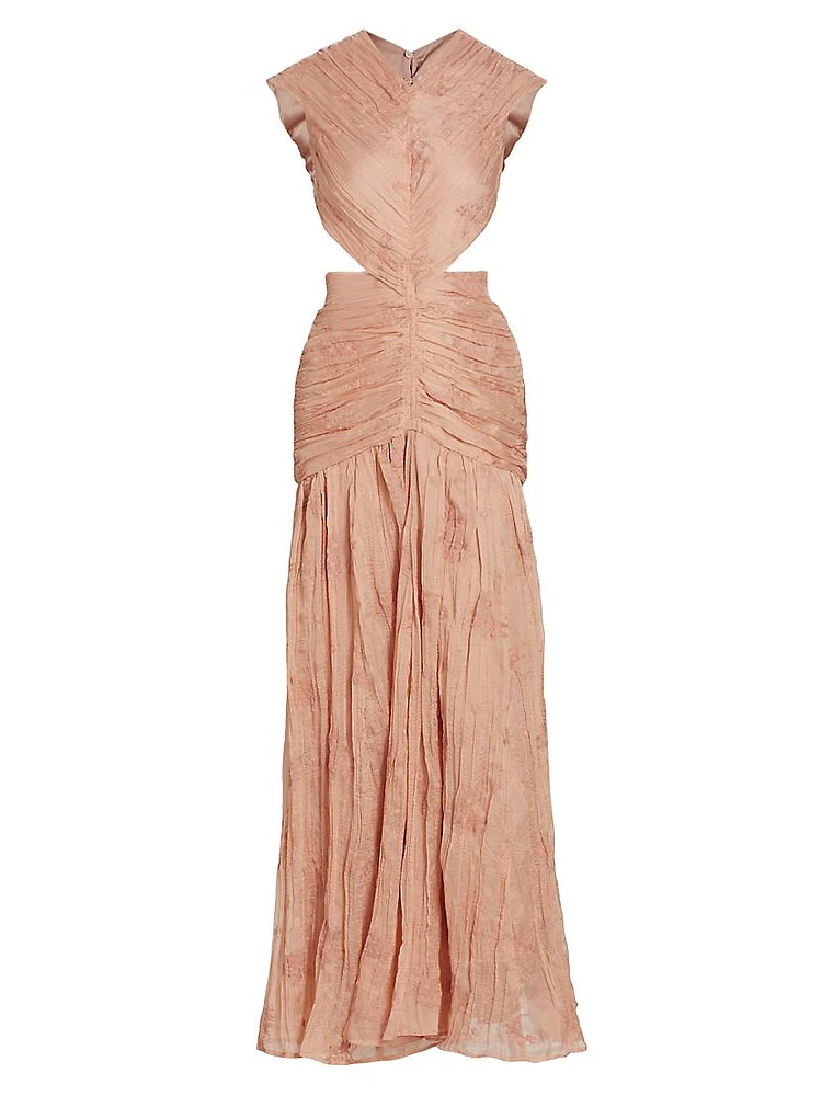 Tessa Embroidered Cut-Out Maxi Dress