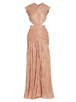 Tessa Embroidered Cut-Out Maxi Dress