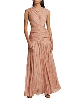 Tessa Embroidered Cut-Out Maxi Dress