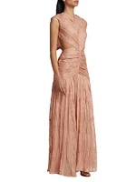 Tessa Embroidered Cut-Out Maxi Dress