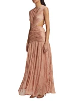 Tessa Embroidered Cut-Out Maxi Dress