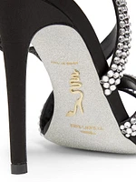 Juniper 100MM Studded Satin High-Heel Sandals