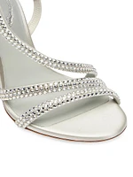 Juniper 105MM Crystal-Embellished Satin Slingback Sandals