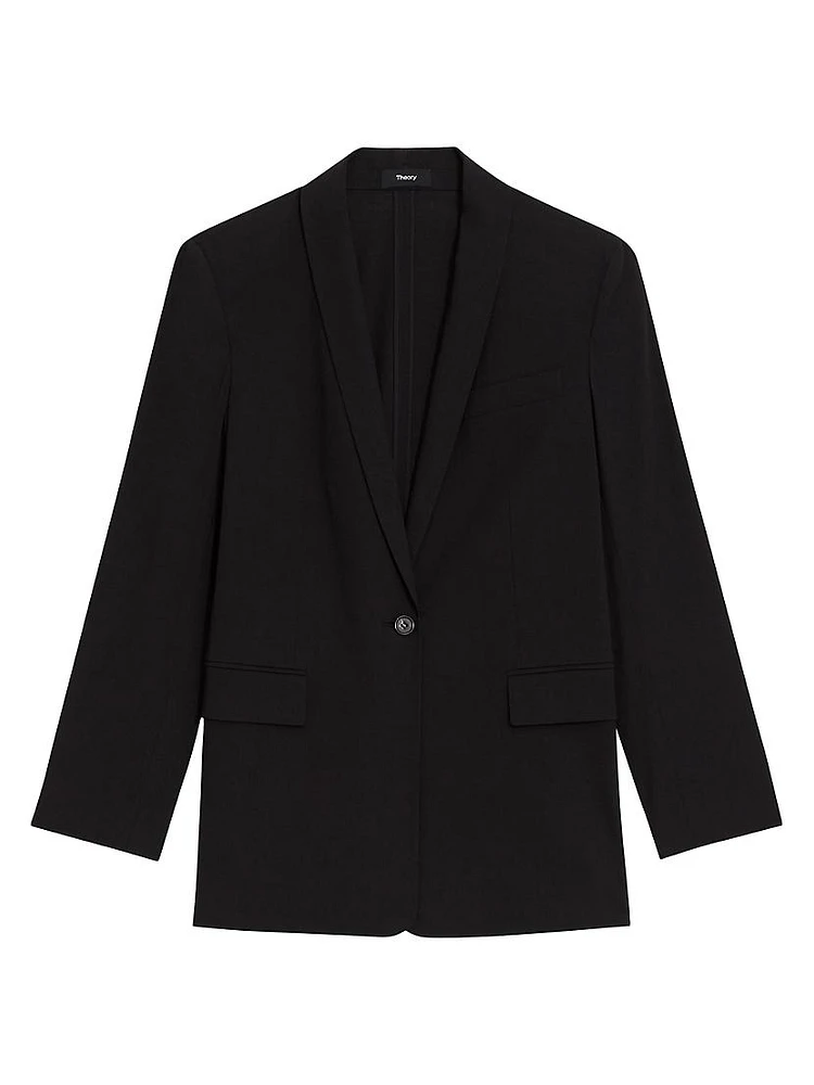 Rolled-Sleeve One-Button Blazer