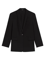 Rolled-Sleeve One-Button Blazer