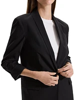 Rolled-Sleeve One-Button Blazer