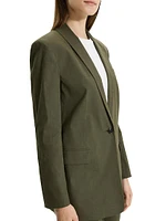 Rolled-Sleeve One-Button Blazer