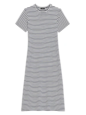 Striped Cotton Midi-Dress