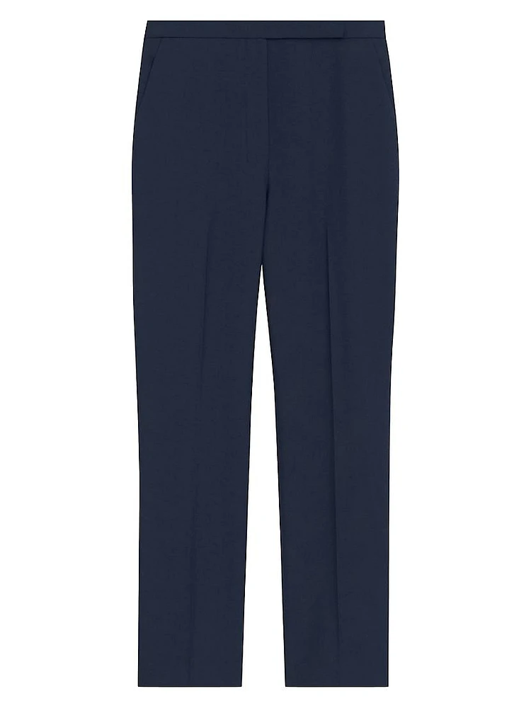 High-Waisted Slim-Fit Crop Trousers