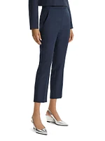 High-Waisted Slim-Fit Crop Trousers