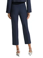 High-Waisted Slim-Fit Crop Trousers