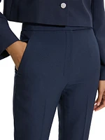 High-Waisted Slim-Fit Crop Trousers