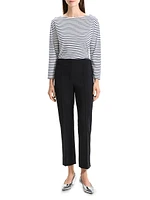 Pintuck Straight-Leg Trousers