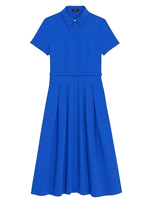 Belted Short-Sleeve Shirtdress