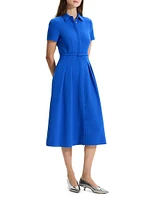 Belted Short-Sleeve Shirtdress