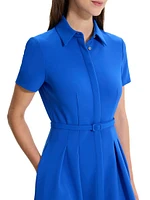 Belted Short-Sleeve Shirtdress