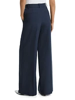 Oxford Wool-Blend High-Rise Trousers