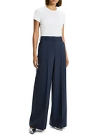 Oxford Wool-Blend High-Rise Trousers