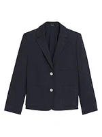 Shrunken Linen-Blend Blazer