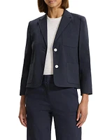 Shrunken Linen-Blend Blazer