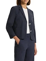 Shrunken Linen-Blend Blazer