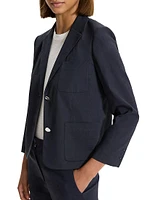 Shrunken Linen-Blend Blazer