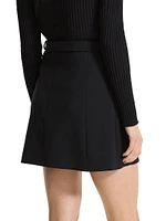 Crepe Belted Miniskirt