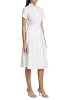 Belted Cotton-Blend Shirtdress