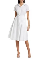 Belted Cotton-Blend Shirtdress