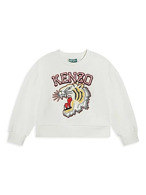 Little Girl's & Girl's Varsity Logo Crewneck Sweatshirt