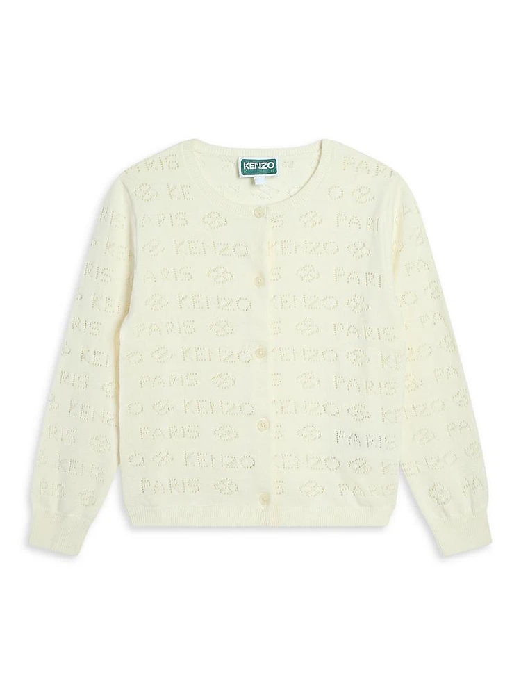 Little Boy's & Logo Knitted Cardigan