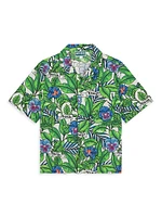 Little Boy's & Floral Cotton Short-Sleeve Shirt