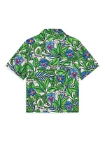 Little Boy's & Floral Cotton Short-Sleeve Shirt