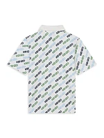 Little Boy's & Logo Print Jersey Polo Shirt