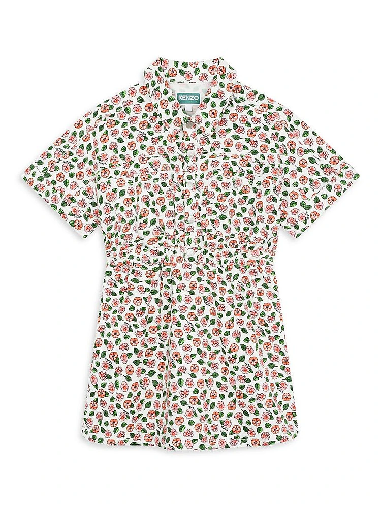 Little Girl's & Floral Cotton Shirtdress