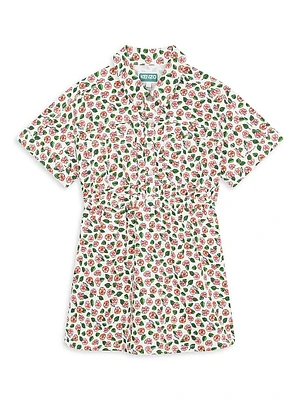 Little Girl's & Floral Cotton Shirtdress