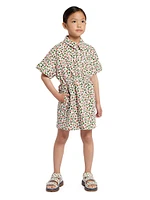 Little Girl's & Floral Cotton Shirtdress