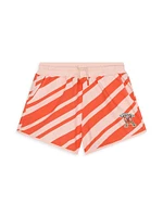 Little Girl's & Striped Sweat Shorts