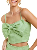 Corazon Bow Jacquard Crop Top