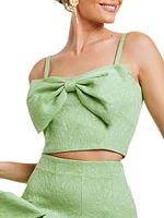 Corazon Bow Jacquard Crop Top