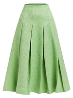 Seville Jacquard Pleated Midi-Skirt