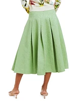 Seville Jacquard Pleated Midi-Skirt